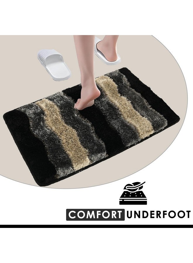 Kuber Industries Anti-Slip Bathroom Mat | Furry Door Mats for Home Entrance & Kitchen Floor | Foot Perdan for Home Door -Black & Grey - Image 5