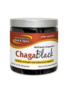 North American Herb & Spice Chagablack Tea 3.2 Oz. Chaga Wild Mushroom Herbal Tea Coffee Substitute Adaptogen Adrenal Support Endurance & Stamina Nongmo 45 Total Servings  - Image 1