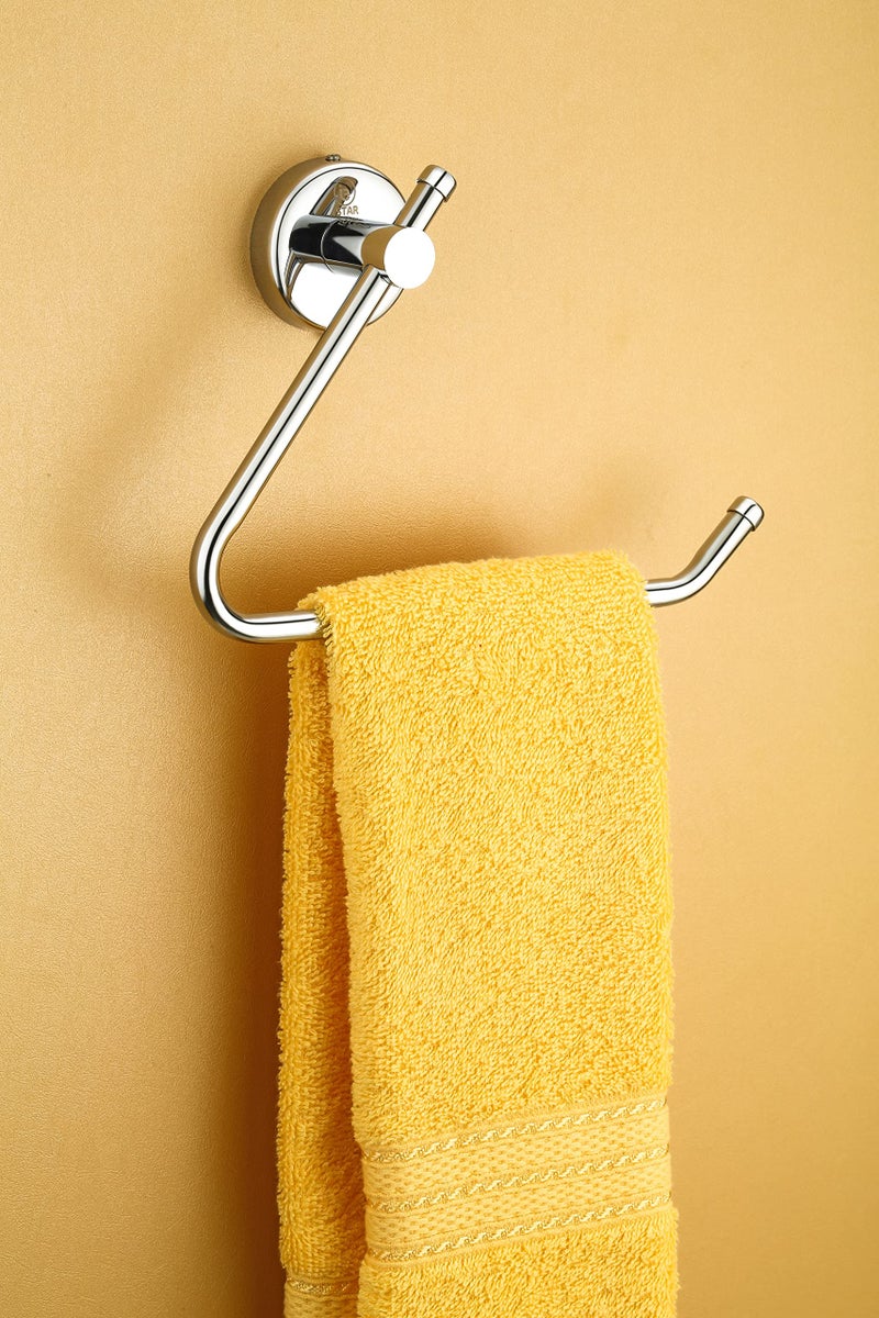 iSTAR Stainless Steel Chrome Finished Half Square Towel Ring Napkin Holder Towel Hanger Pack of 2 - Image 2
