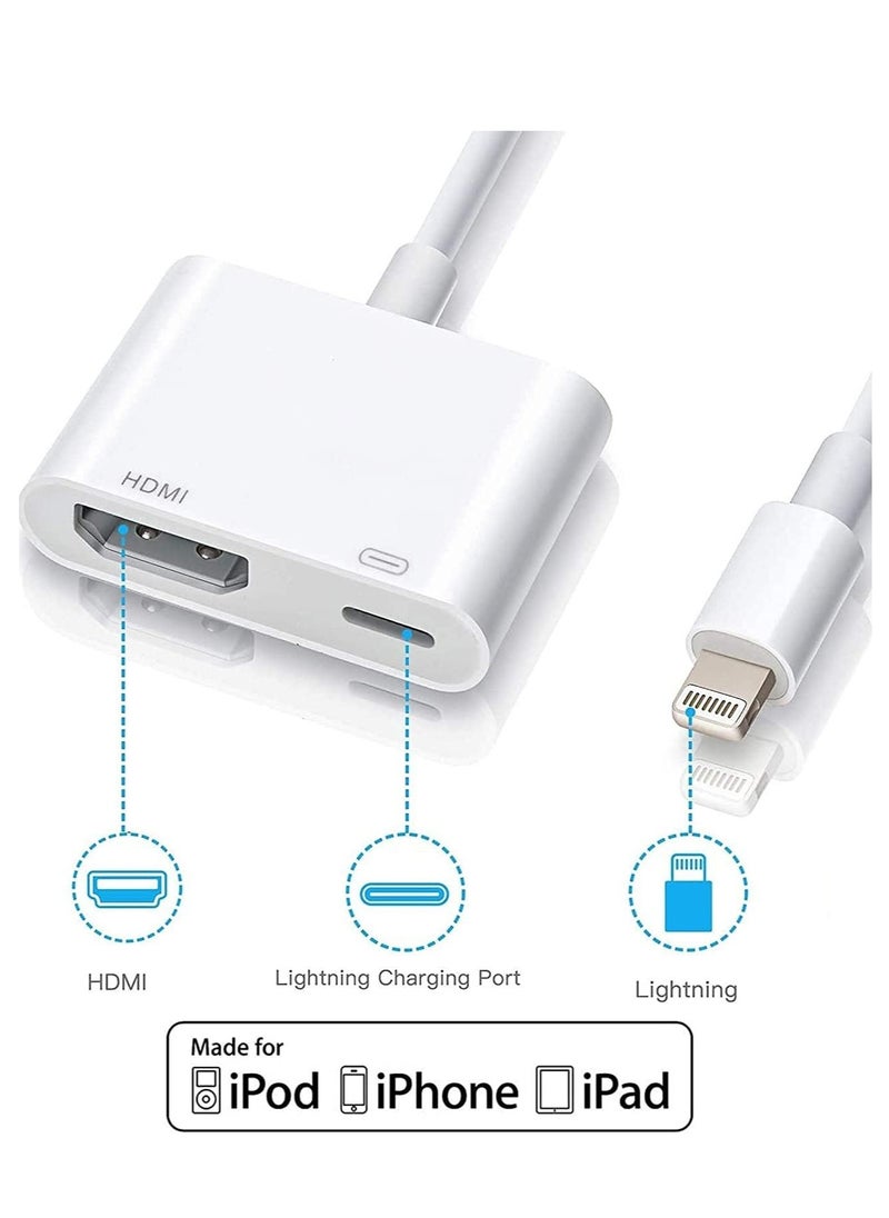 Generic - [Apple MFi Certified] Lightning to HDMI Adapter for iPhone to TV – 1080P Digital AV Adapter Sync Screen Connector Cable - Image 1
