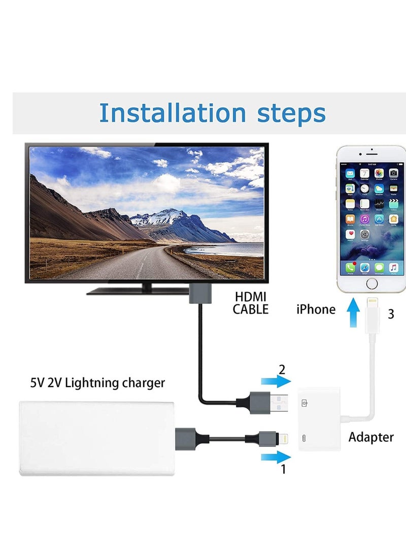 Generic - [Apple MFi Certified] Lightning to HDMI Adapter for iPhone to TV – 1080P Digital AV Adapter Sync Screen Connector Cable - Image 1