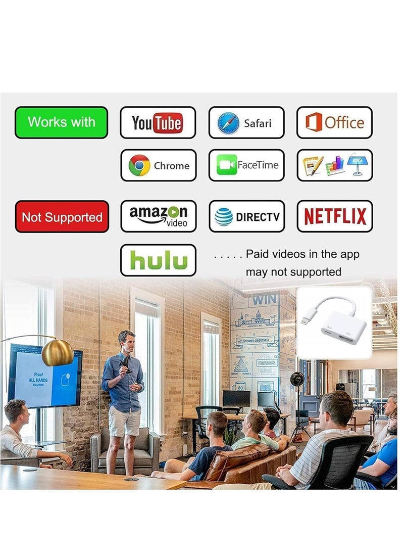 Generic - [Apple MFi Certified] Lightning to HDMI Adapter for iPhone to TV – 1080P Digital AV Adapter Sync Screen Connector Cable - Image 1