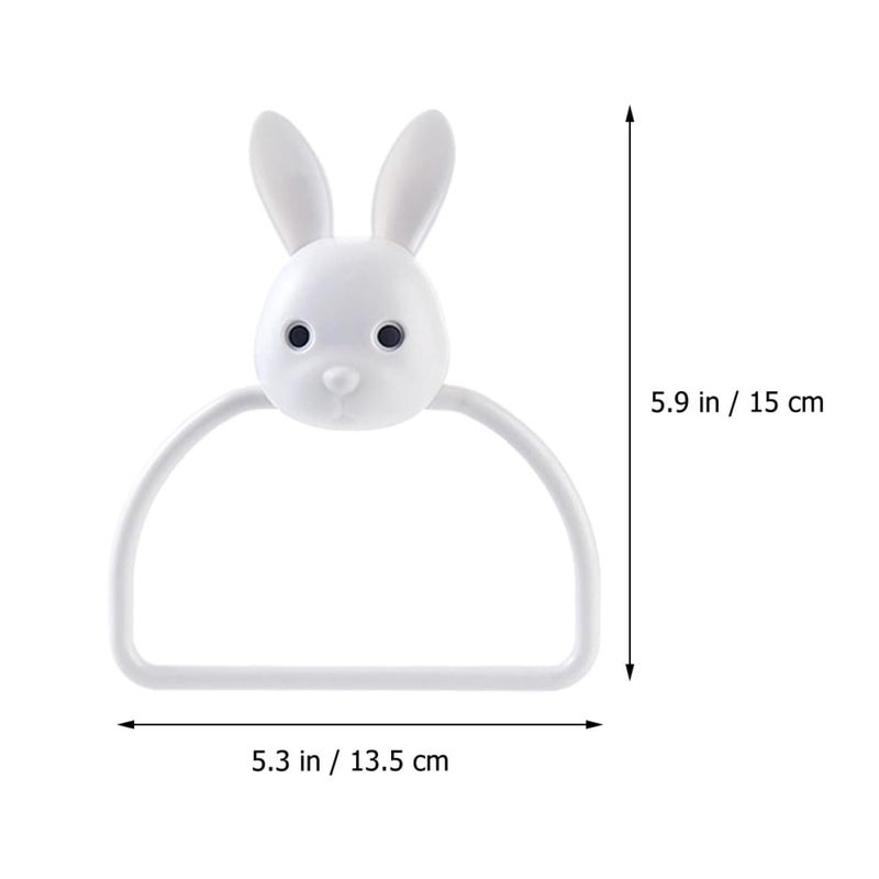 Self Adhesive Rabbit Towel Ring Holder Wall Mounted Non Marking Adhesive Towel Storage Rack - Image 3