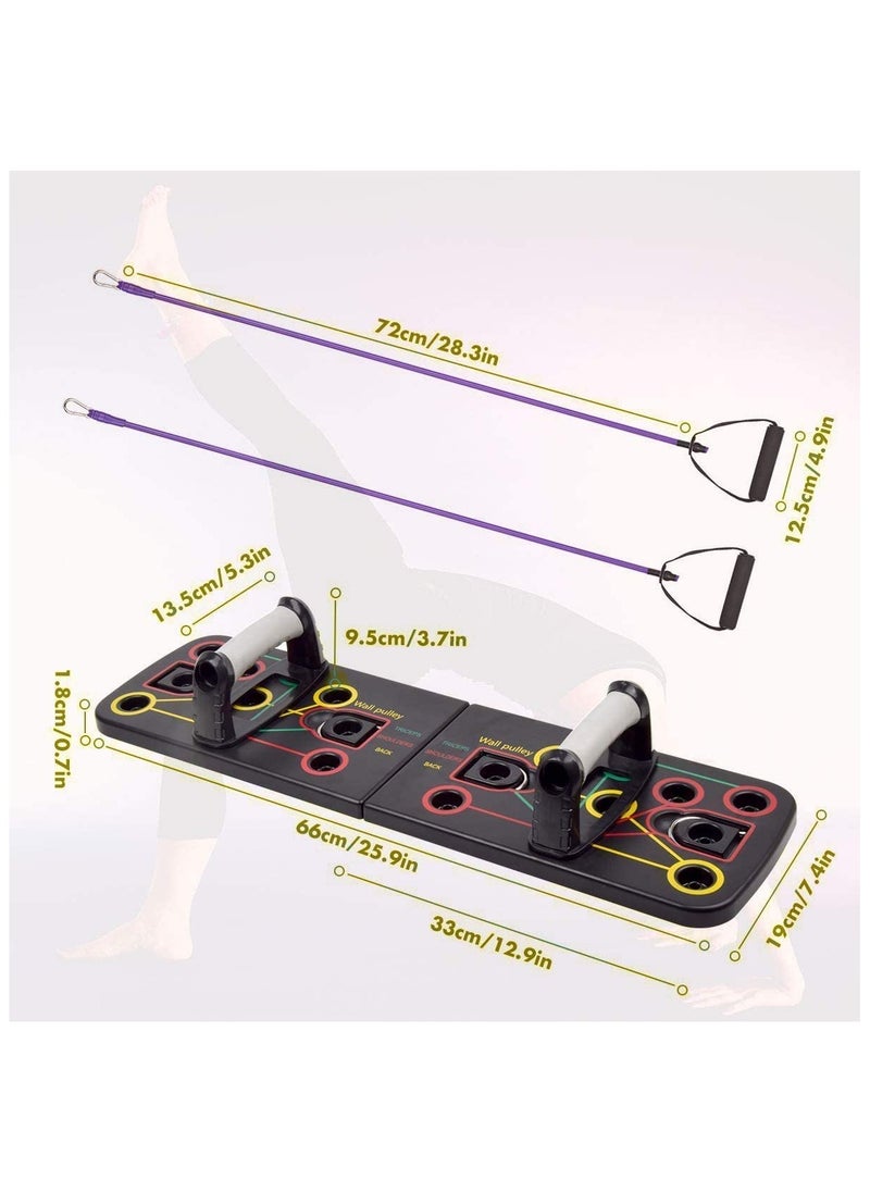 IRIS - IRIS 13 in 1 Push Up Rack Board With Fitness Bands, Multifunction Home Workout Muscle Board, Gym Exercise Equipment Press Up Board for Men Women Strength Training - Image 1