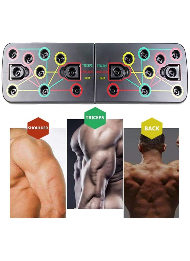 IRIS - IRIS 13 in 1 Push Up Rack Board With Fitness Bands, Multifunction Home Workout Muscle Board, Gym Exercise Equipment Press Up Board for Men Women Strength Training - Image 1
