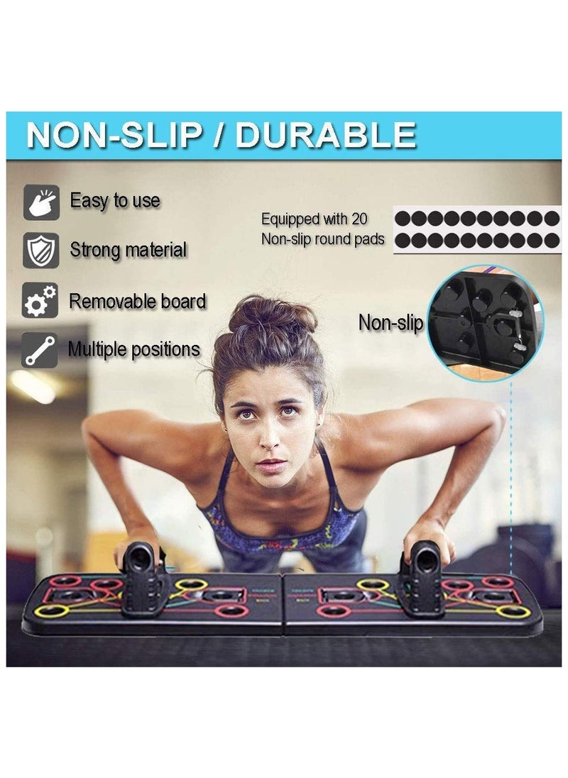IRIS - IRIS 13 in 1 Push Up Rack Board With Fitness Bands, Multifunction Home Workout Muscle Board, Gym Exercise Equipment Press Up Board for Men Women Strength Training - Image 1