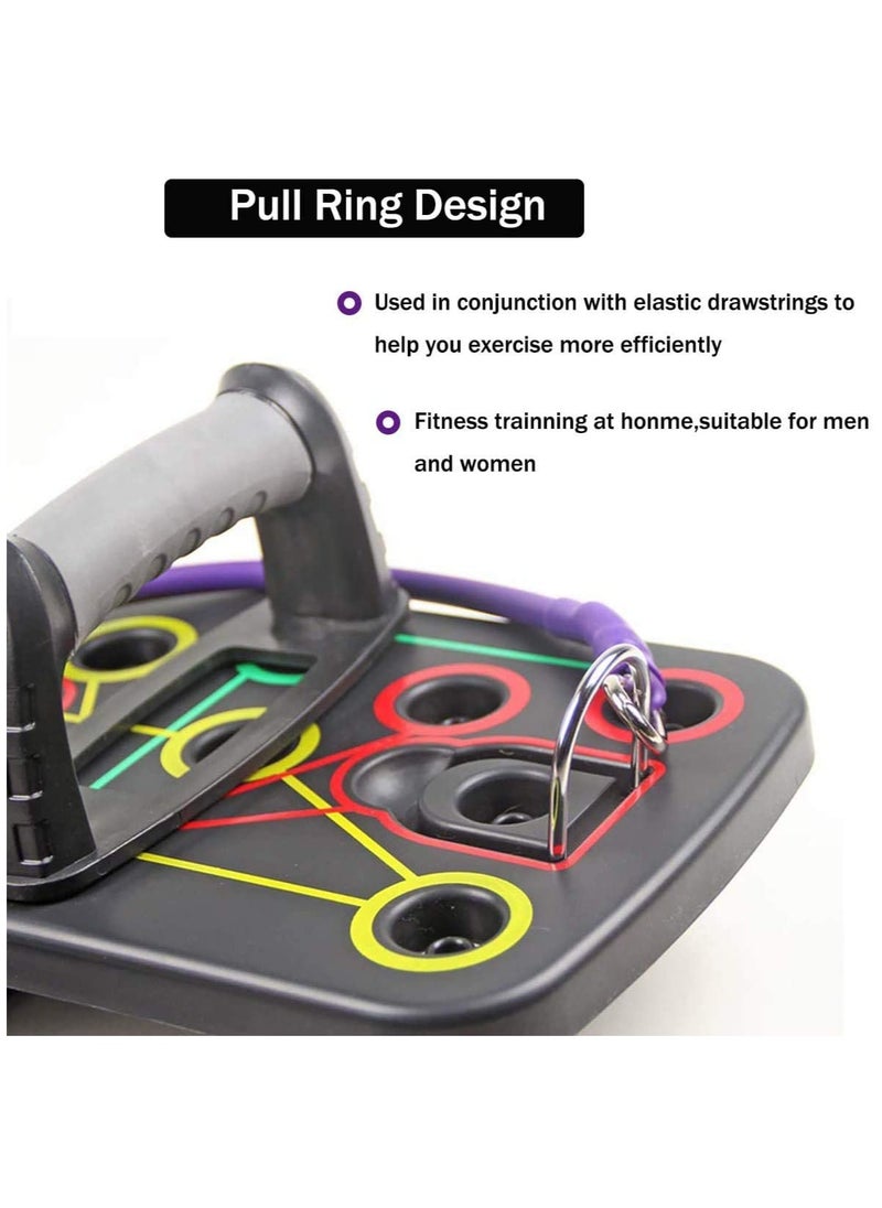 IRIS - IRIS 13 in 1 Push Up Rack Board With Fitness Bands, Multifunction Home Workout Muscle Board, Gym Exercise Equipment Press Up Board for Men Women Strength Training - Image 1