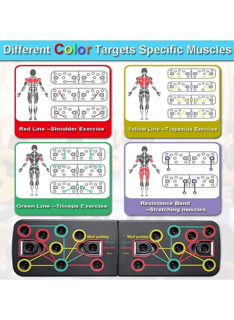 IRIS - IRIS 13 in 1 Push Up Rack Board With Fitness Bands, Multifunction Home Workout Muscle Board, Gym Exercise Equipment Press Up Board for Men Women Strength Training - Image 1