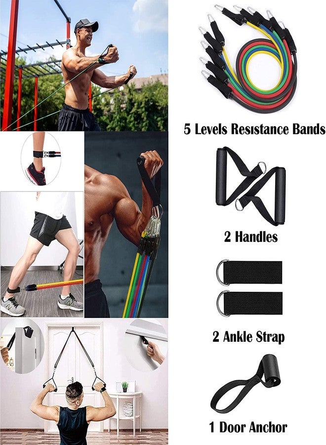 Dezna Unbreakable Resistance Band for Exercise (11pc)| 100% Natural Latex Fitness Resistance Tube | Resistance Bands for Workout for Men & Women - Image 4