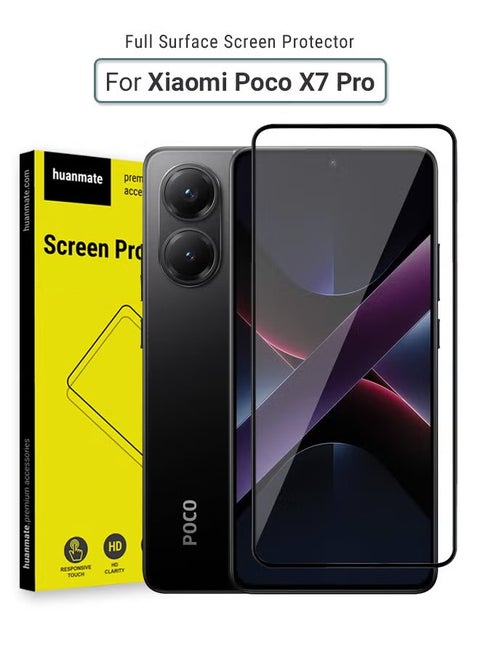 Xiaomi Poco-X7 Pro Screen Protector – Premium Edge to Edge Tempered Glass, High Transparency, Delicate Touch, Anti-Explosion, Smooth Arc Edges, Easy Installation