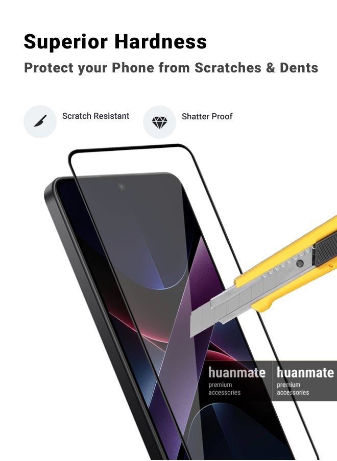 Xiaomi Poco-X7 Pro Screen Protector – Premium Edge to Edge Tempered Glass, High Transparency, Delicate Touch, Anti-Explosion, Smooth Arc Edges, Easy Installation