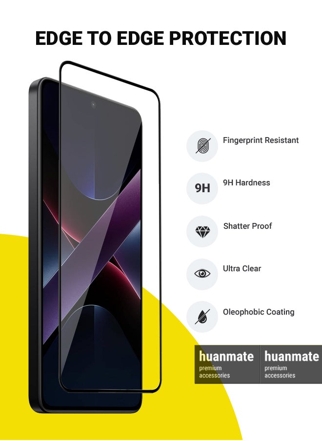 Xiaomi Poco-X7 Pro Screen Protector – Premium Edge to Edge Tempered Glass, High Transparency, Delicate Touch, Anti-Explosion, Smooth Arc Edges, Easy Installation