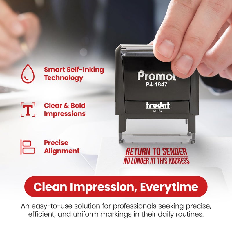 Promot Return to Sender No Longer at This Address - Self Inking Rubber Stamp - Image 3
