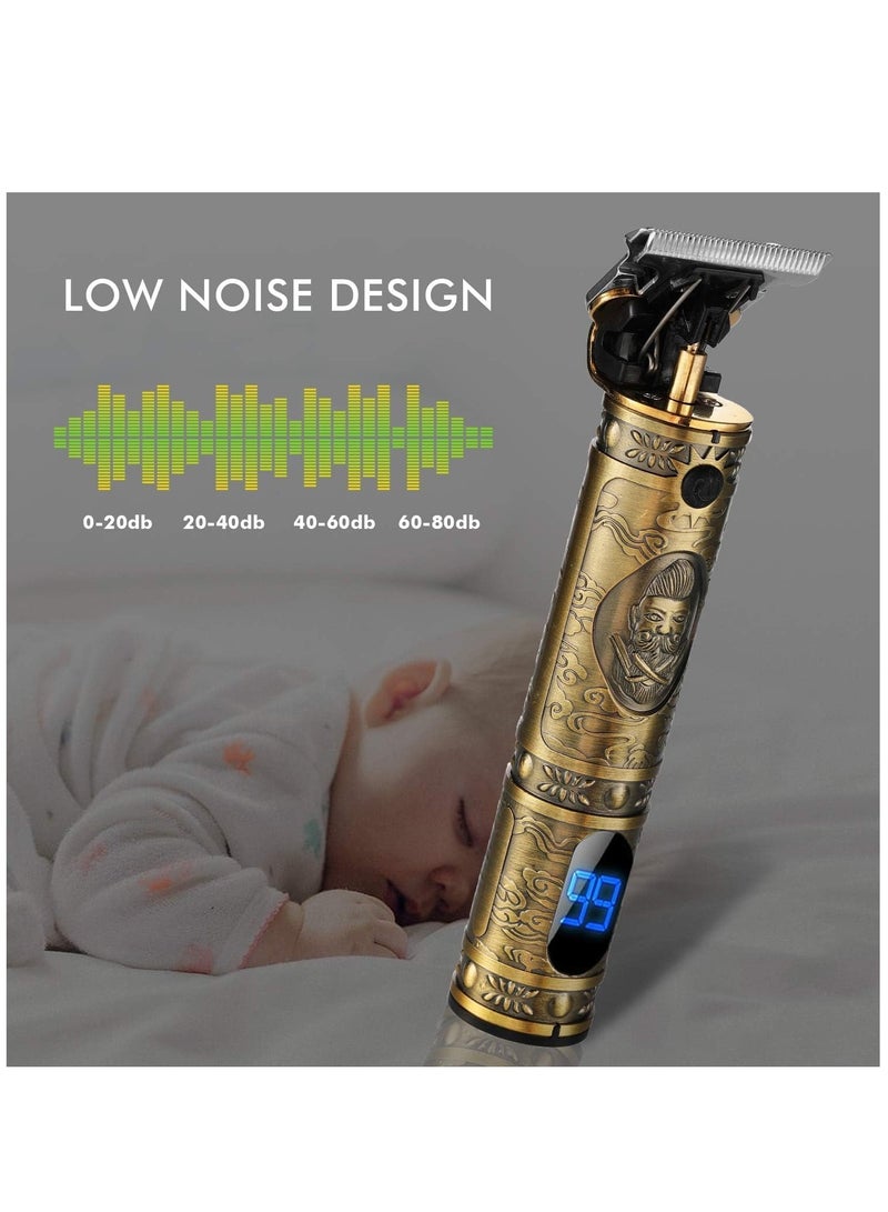 Upgraded Hair Trimmer Beard Clippers for Men Professional USB Electric Hair Clippers for Hair Cutting Trimmers Cordless Outliner Zero Gaped LED Display (Hair Clippers for Men, GOLD 01) - Image 5