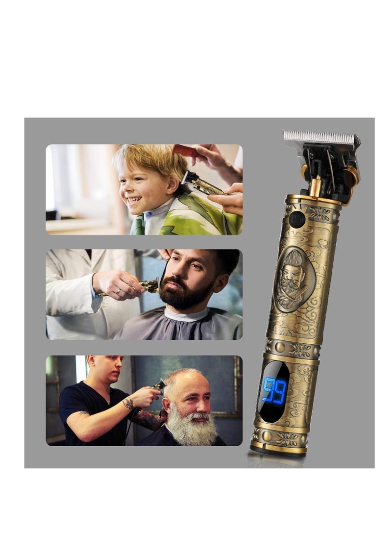 Upgraded Hair Trimmer Beard Clippers for Men Professional USB Electric Hair Clippers for Hair Cutting Trimmers Cordless Outliner Zero Gaped LED Display (Hair Clippers for Men, GOLD 01) - Image 2
