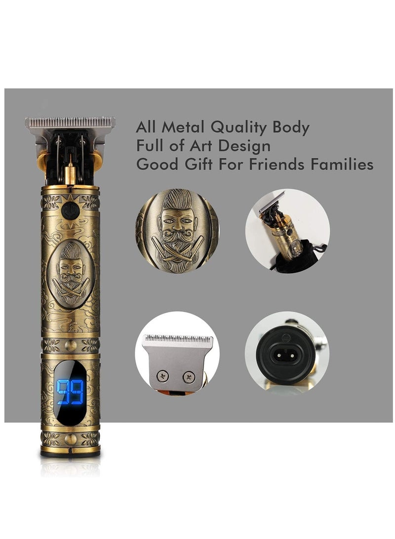 Upgraded Hair Trimmer Beard Clippers for Men Professional USB Electric Hair Clippers for Hair Cutting Trimmers Cordless Outliner Zero Gaped LED Display (Hair Clippers for Men, GOLD 01) - Image 3