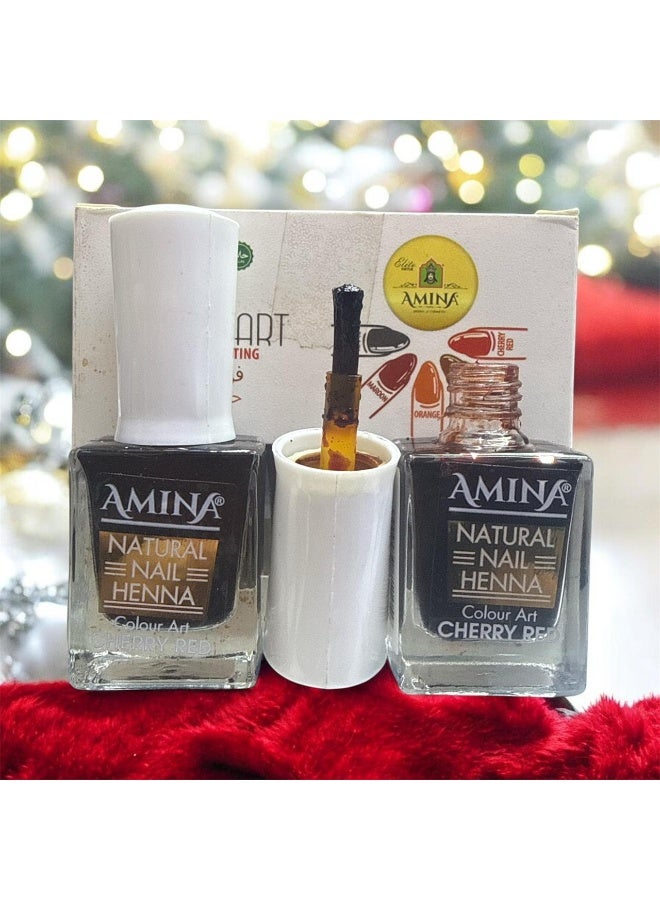 Amina Instant Nail Henna Mehendi Bottle 3PCS COMBO – Dark Brown, Cherry Red & Maroon | Halal Nail Polish | Long Lasting Nail Colour for Women - Image 2