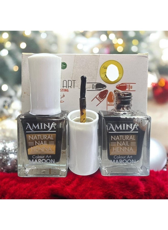 Amina Instant Nail Henna Mehendi Bottle 3PCS COMBO – Dark Brown, Cherry Red & Maroon | Halal Nail Polish | Long Lasting Nail Colour for Women - Image 4