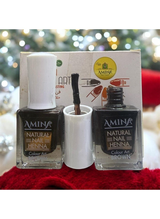 Amina Instant Nail Henna Mehendi Bottle 3PCS COMBO – Dark Brown, Cherry Red & Maroon | Halal Nail Polish | Long Lasting Nail Colour for Women - Image 3