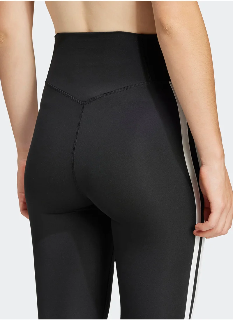 Adidas 7/8 Optime Essential 3 Stripe Leggings