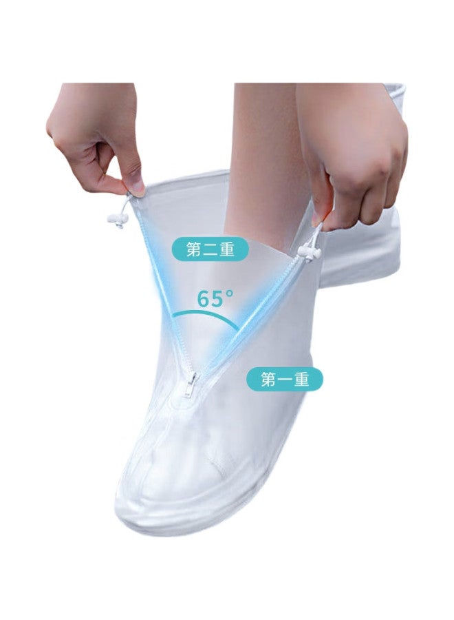 NOLANSEND Rain Shoe Covers For Men And Women, Thick-Soled Rain Boots, Portable Adult Non-Disposable Transparent Rain Boots, Size L (39-40) - Image 2