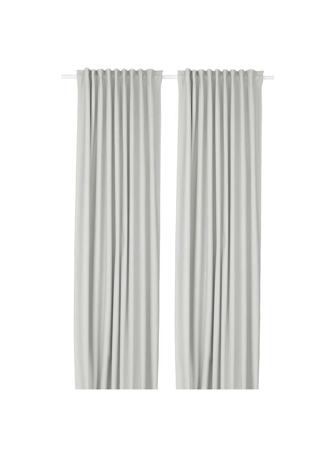 erorex Block-out curtains, 1 pair, white/with heading tape, 145x300 cm - Image 1