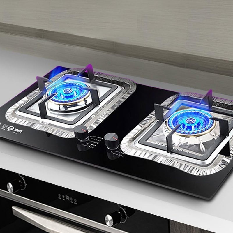 8 Pack Reusable Stove Burner Covers, Aluminum Foil Gas Stove Liners Heat Resistant Kitchen Protectors for Oil Spill Prevention and Easy Maintenance - Image 2