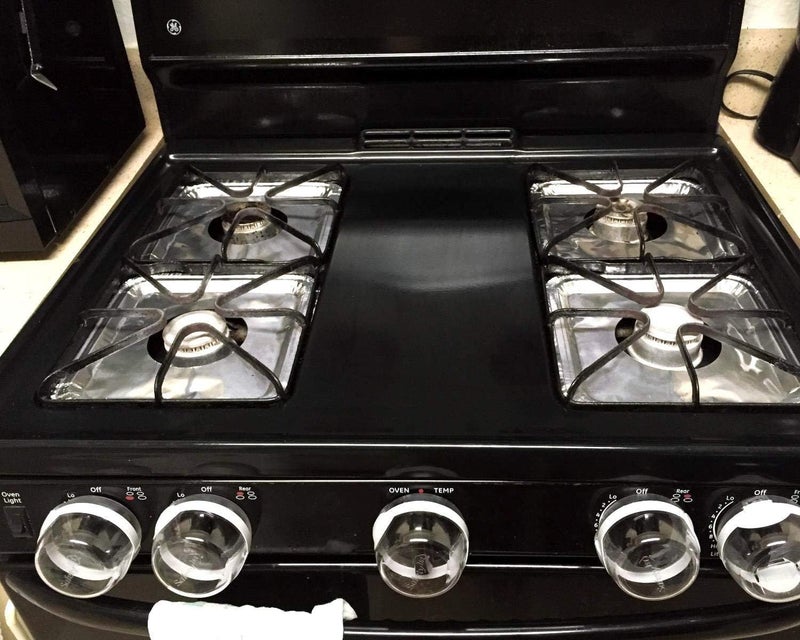 8 Pack Reusable Stove Burner Covers, Aluminum Foil Gas Stove Liners Heat Resistant Kitchen Protectors for Oil Spill Prevention and Easy Maintenance - Image 3