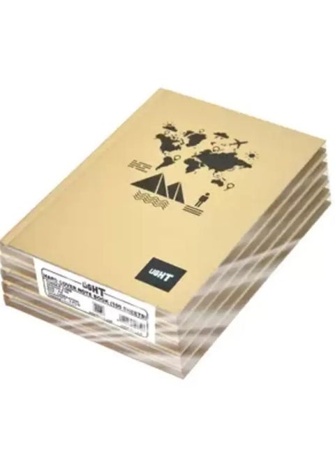 Light Hard Cover Single Line A4 100 Sheets Notebook - Pack of 5 Pieces, LINBA41805