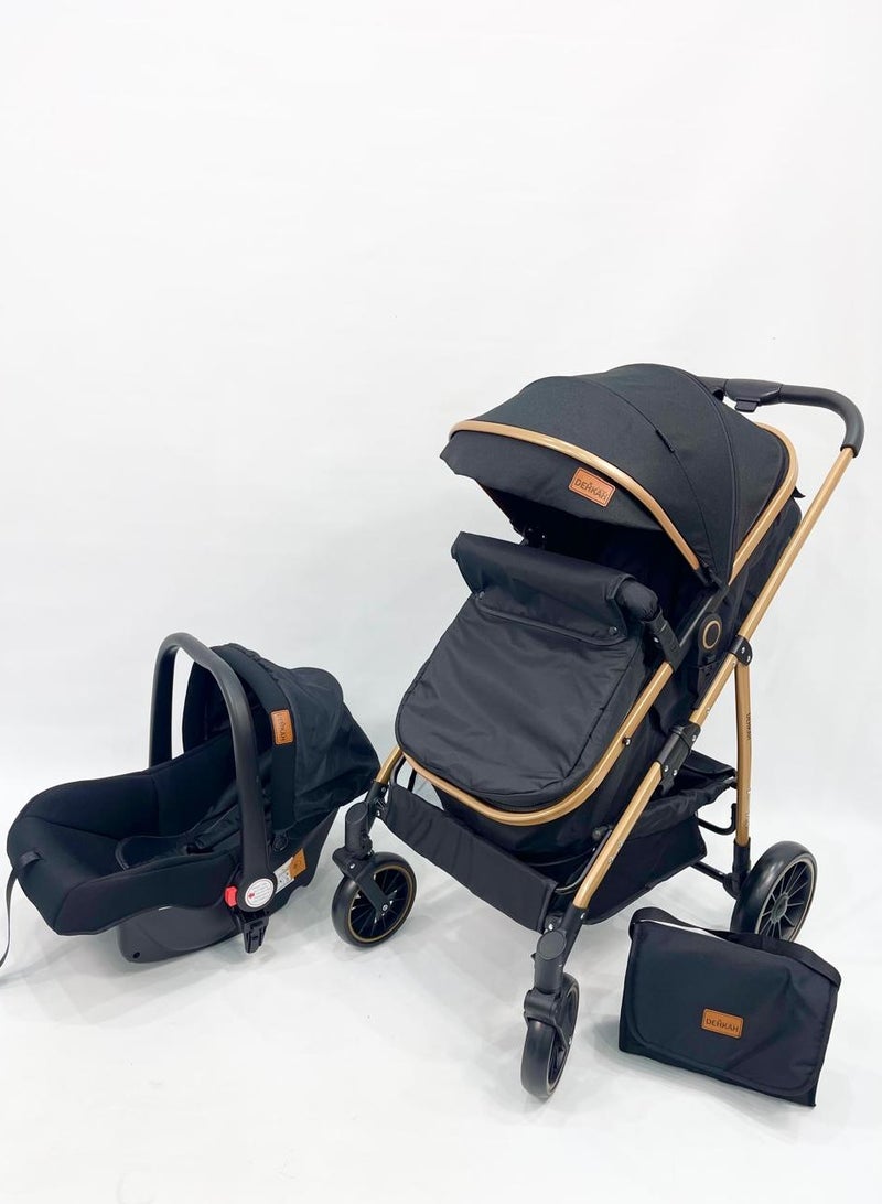 Belecoo All‑in‑One 3‑in‑1 Luxury Stroller Travel System – Newborn to Toddler, Includes Car Seat & Carry Bag - Image 3