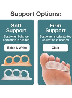 Generic 2 pairs Hammertoe Corrector Gel Toe Straighteners with 3 Separator Loops - Realign Bent, Crooked, Curled, Claw, Hammer Toes - Cushion Crest for Men and Women - Beige  - Image 4