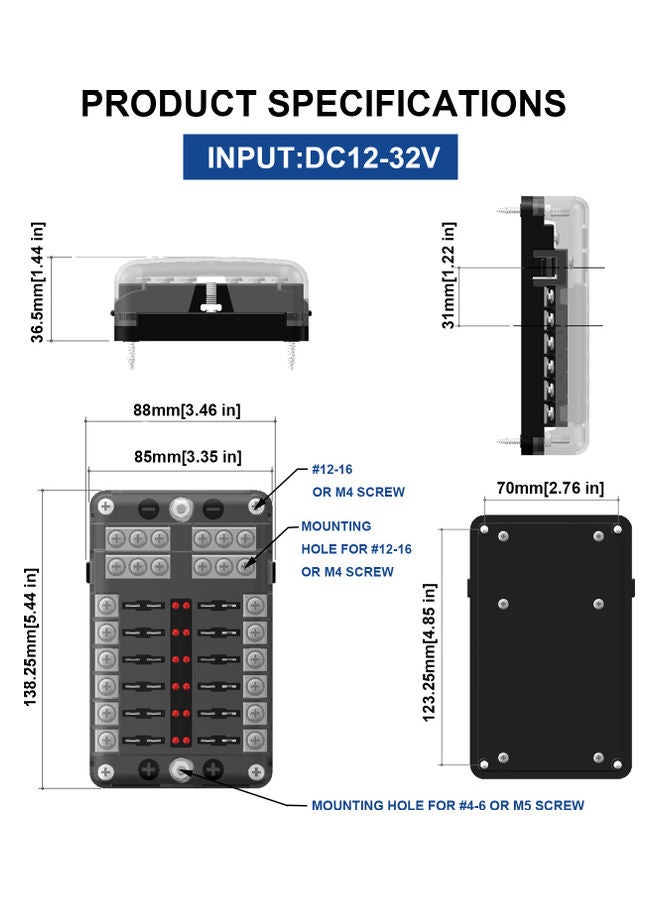 Loquat 12-Way Fuse Box With Negative Bus - Image 3