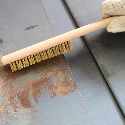 MAXMAN Brass Brush 3Pcs, Soft Brass Bristle Wire Brush for Cleaning Metal Rust, Welds, Home and Kitchen, Wire Scratch Brushes with 10" Beechwood Handle - Image 4