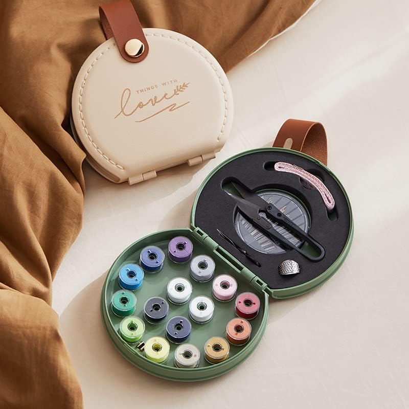 Curated Cart Portable Sewing Kit Combo - Sui Dhaga Kit Organizer - Thread, Scissors, Needles, Pins, Measuring Tape, Thimble - DIY Travel & Home Sewing Repair Set - Sewing Thread Box Mini Set - Image 3