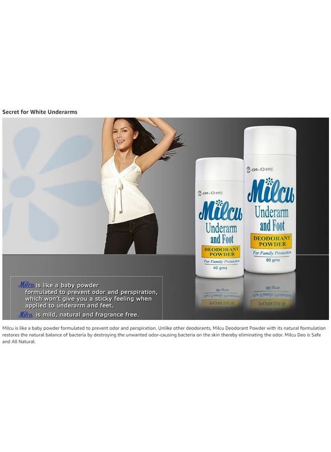Milcu Underarm & Foot Deodorant Powder 80 grams Large Size by Milcu - Image 5