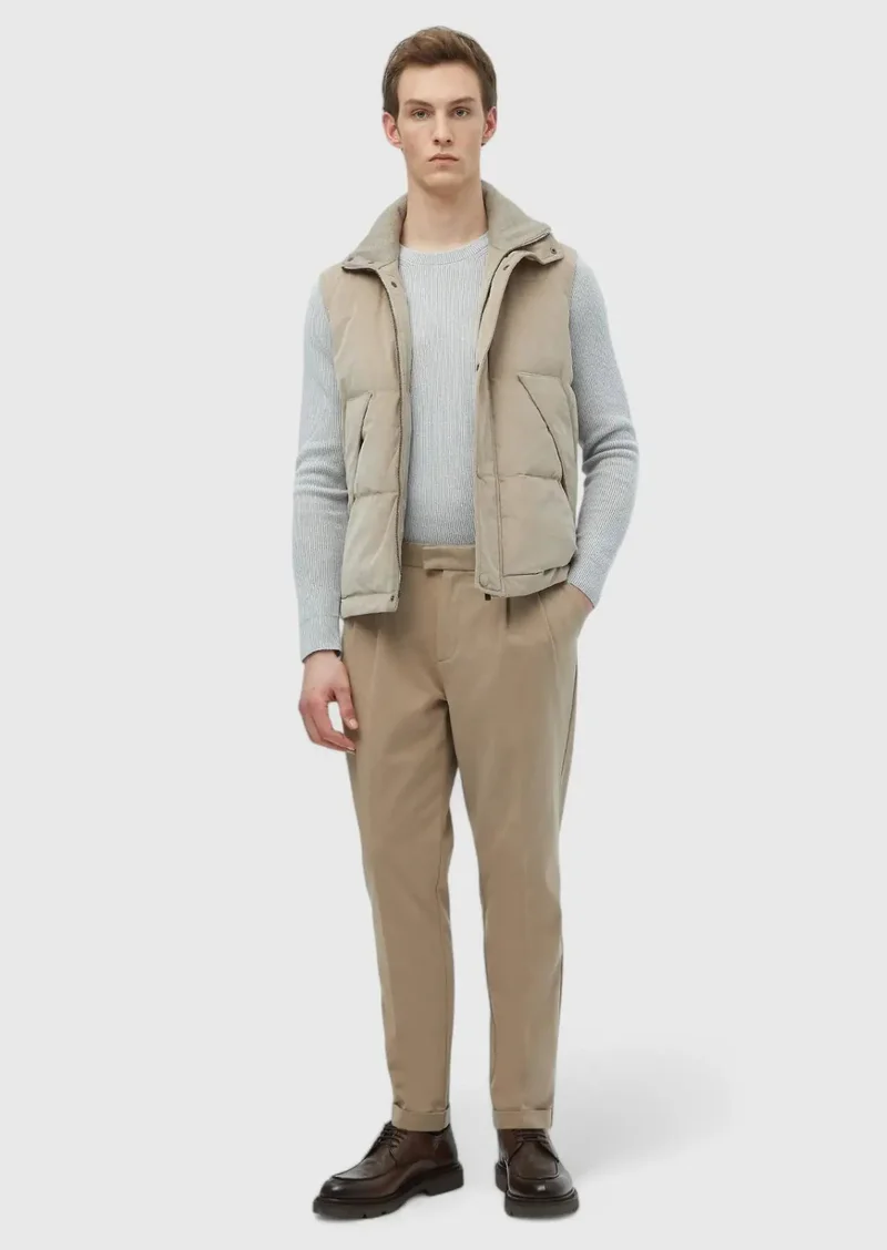 رامسي بنطلون قطني مخلوط بقصة جزرية من قماش باف ويفينج