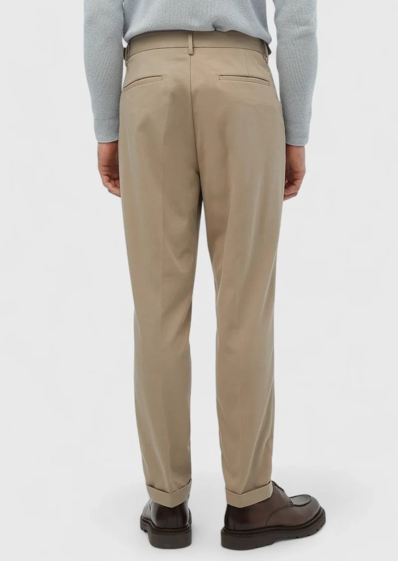 رامسي بنطلون قطني مخلوط بقصة جزرية من قماش باف ويفينج