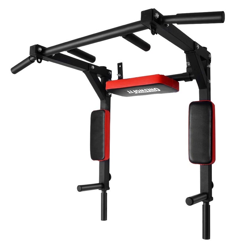 OneTwoFit Multifunctional Wall Mounted Pull Up Bar Chin Up bar Dip Station for Indoor Home Gym Workout, Power Tower Set Training Equipment Fitness Dip Stand Supports to 440 Lbs OT126 - Image 1