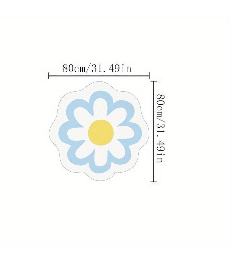 Faux 1000G Carpet 80x80cm Nordic Style Floral Irregular Shape Plush Soft Bedroom Rug Washable Home Use - Image 5