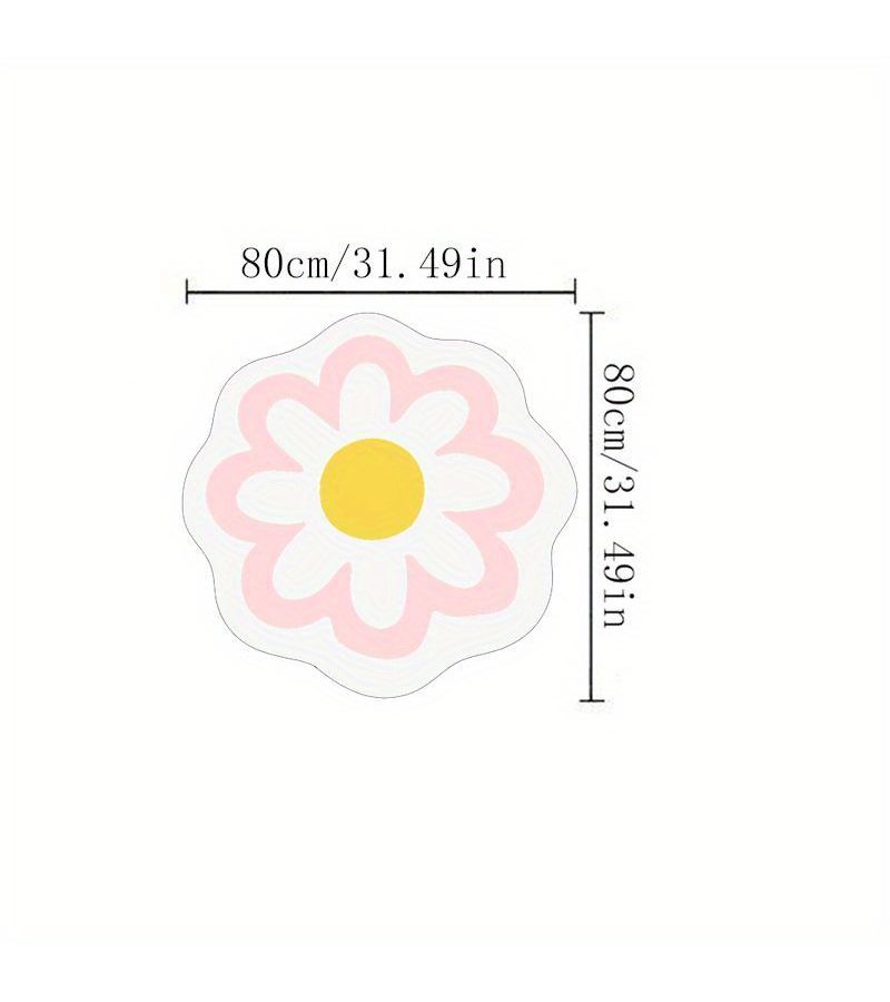 Faux 1000G Carpet 80x80cm Nordic Style Floral Irregular Shape Plush Soft Bedroom Rug Washable Home Use - Image 4