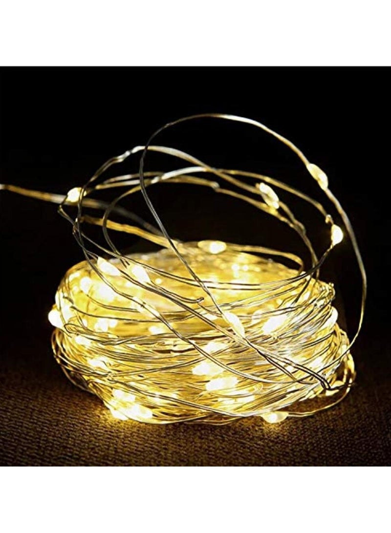 هلالفل مدفوعة | أضواء داخلية وخارجية | أضواء الدجاجة الساحرة Firefly Twinkle لتزيين المنزل | أضواء بيضاء دافئة | أضواء لرمضان، عيد الفطر، ديوالي | 10 أمتار  - Image 1