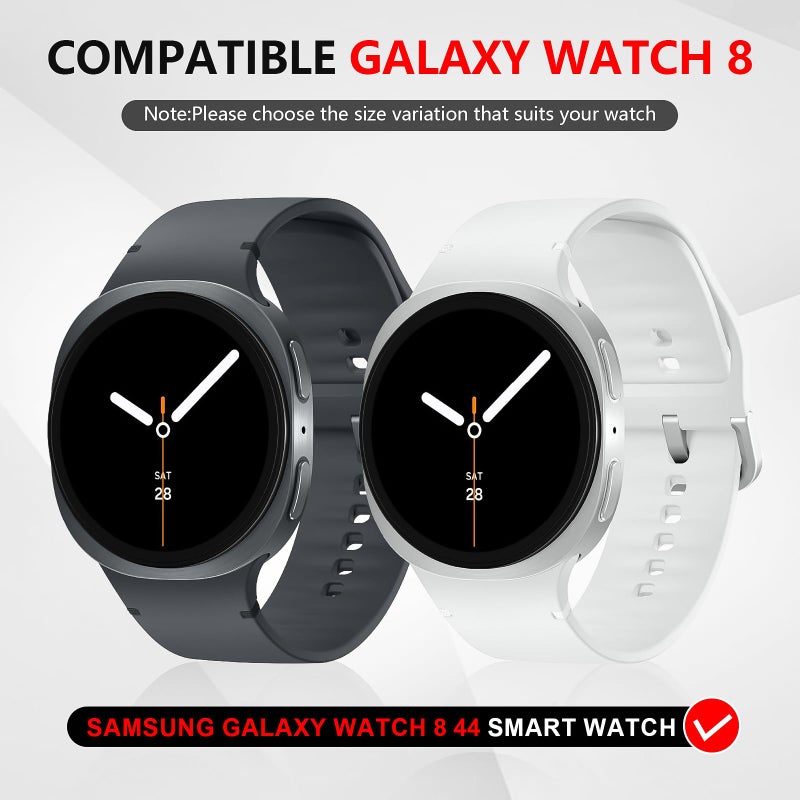 Suoman 5+5 Pack for Samsung Galaxy Watch 8 44mm Privacy Case, [Anti-Peeping] Tempered Glass Screen Protector, Hard PC Hollow Out Bumper Protective Cover - Image 2