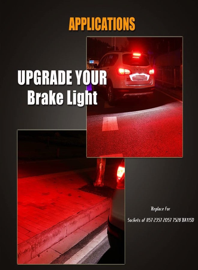 EBAIFUN Red Flashing 12V 1156 1141 BA15S LED Strobe Tail Brake Light Center High Mount Stop Light 7506 3497 1129 1003 5008 67 97 89 63 Single Filament Base Replacement Bulb for Car Truck Motorcycle Trailer - Image 5