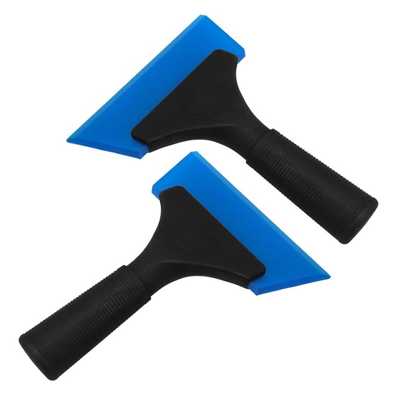 Blue Handle Car Window Squeegee 2pcs Set for Windshield Cleaning and Auto Tinting - Image 2