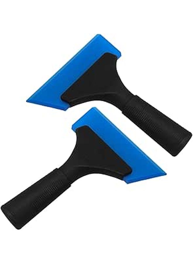 Blue Handle Car Window Squeegee 2pcs Set for Windshield Cleaning and Auto Tinting - Image 1