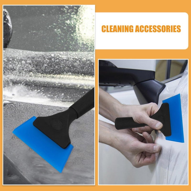 Blue Handle Car Window Squeegee 2pcs Set for Windshield Cleaning and Auto Tinting - Image 5