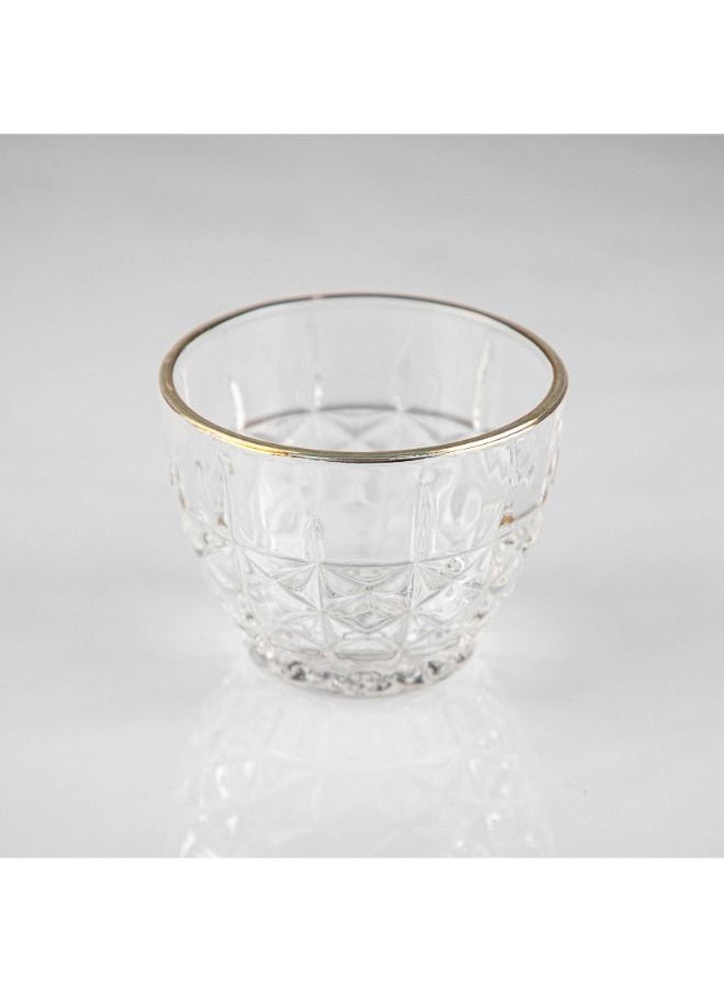 Soleter Sugar Pot With Gold Rim On Top Sugar Bowl with Lid Dustproof Crystal Glass Sugar Bowl Coffee Cube Sugar Bowl Household Candy Dried Fruit Transparent Jar Salt Container 110mm/Ф85-50mm  - Image 4