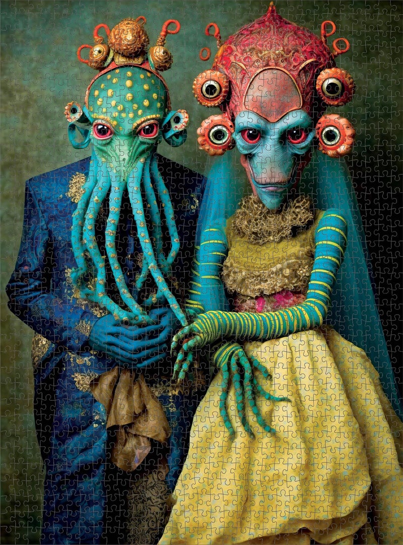 Cross & Glory - Meet The Aliens: Xantara and Nykara - 1000 Piece Jigsaw Puzzle | Unique Alien Couple Artwork | Satin Finish - Image 4