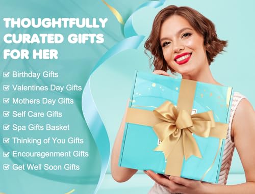 Hangerspace Birthday Gifts for Women, Gift Baskets for Women, Relaxing Spa Gifts Care Package with Luxury Flannel Blanket, Light-Up Rose Flower, Unique Mothers Day Gifts for Mom, Wife, Grandma, Sister, Friends - Image 3
