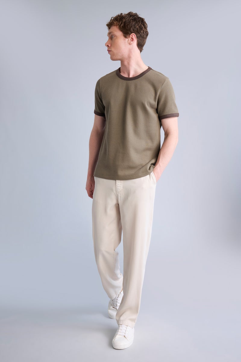 DeFacto Beige Man Relax Fit Trousers Casual - Image 2